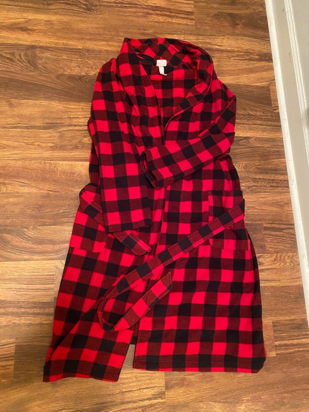 Red and Black Plaid Coat